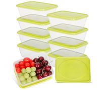 VINATO 10 Pièces 1100ml Boîte Alimentaires Plastique, Réutilisables Boite Hermétique Alimentaire avec Couvercles, Boîtes de Stockage Aliments pour Congélateur, Micro-ondes, Lave-vaisselle, sans BPA