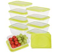 VINATO 10 Pièces 520 ml Boîte Alimentaires Plastique, Réutilisables Boite Hermétique Alimentaire avec Couvercles, Boîtes de Stockage Aliments pour Congélateur, Micro-ondes, Lave-vaisselle, sans BPA