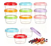 VINATO 12Pcs Boîtes Alimentaires Plastiques, 200ml Petite Boîte Alimentaire Hermétique Plastique Avec Couvercle, Petite Boîte De Conservation Alimentaire, Empilable