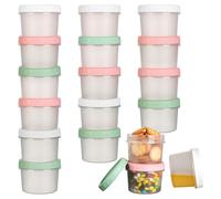 VINATO 18Pcs Boîtes Alimentaires Plastiques 200ml Boîte Plastique Alimentaire Avec Couvercle, Boîte De Conservation Alimentaire, Petites Boites Congelation Alimentaires Empilable