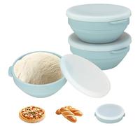 VINATO 2 Pièces Boîte à Pizza,Boîte de Fermentation Pliable en Silicone | Couv. semi-transp. avec aération,pour 250-350 g de pâte,silicone souple antiadhésif,pliable à 4 cm,lave-vaisselle