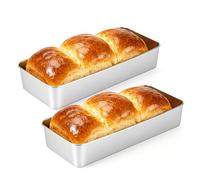 VINATO 2 Pièces Plat à Rôtir Antiadhésif,Plat Inox,Plaque à patisserie,Rectangulaire Plaque de Cuisson en Acier Inoxydable,pour Gâteaux, Pizzas, Barbecue
