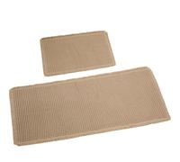 VINATO 2 Pièces Tapis de Bain Antidérapant, Tapis Salle de Bain en Microfibre avec Bordures à Franges, 121x50cm + 61x43cm, Super Absorbant Lavable en Machine, Moelleux, pour Douche, WC, Kaki