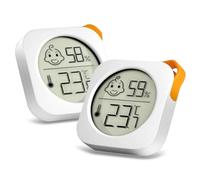 VINATO 2 Pièces Thermomètre Hygromètre, Thermomètre Intérieur Digital à Haute Précision Hygrometre Interieur Mini Thermometre Frigo pour Chambre de Bébé, Salon, Bureau, Serre (Blanc)