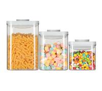 VINATO 3 Pièces Boîte Hermétique, 600/1250/2280ml Boîte Rangement Cuisine | Fermeture Par Pression, Indicateur De Date Intégré, Empilage Stable, 3 Tailles pour Besoins, Joint Silicone Anti-humidité