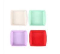 VINATO 4 Pièces Moule en Silicone Patisserie Moule Gâteau Silicone Carré, Antiadhésif Moule Cake Silicone Carré, Moules à Pâtisserie Réutilisables pour Gâteaux, Pains, Brownies, Sans BPA
