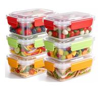 VINATO 6 x 750ml Boîtes de Conservation Alimentaire Boites Alimentaires Hermétiques Boite Plastique Transparent Alimentaire Sans BPA boite a Conservation Congelé pour Micro-ondes et Congélateur