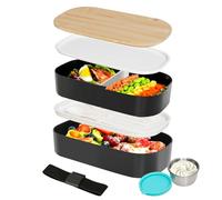 VINATO Bento Lunch Box 1400ml, Boite Repas pour Bureau, École et Voyage | Boîte Repas 2 Niveaux avec compartiment, lavable au lave-vaisselle, étanche-Parfaite pour le travail,l'école & les voyages