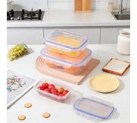 VINATO Boite De Rangement Avec Couvercle - Meal Prep Containers BPA Sans Empilables 3 Pièces 580ml/1300ml/2500ml - Boîtes Alimentaires pour Micro-Ondes, Réfrigérateur et Lave-Vaisselle