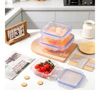 VINATO Boite De Rangement Avec Couvercle - Meal Prep Containers BPA Sans Empilables 3 Pièces 650ml+1500ml+2800ml - Boîtes Alimentaires pour Micro-Ondes, Réfrigérateur et Lave-Vaisselle