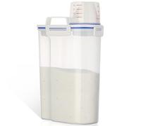 VINATO Boîte de Stockage 2,5L Hermétique avec Bec Verseur - Conteneur pour Lessive en Poudre, Litière pour Chat - Échelle de Mesure Intégrée - Couvercle Blanc