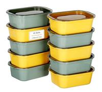 VINATO Boîte Plastique Alimentaire 10Pcs - 1100ml Boite Hermétique Alimentaire en PP Sans BPA, Boîtes Alimentaires Empilables pour Congélation, Micro-Ondes & Lave-Vaisselle, 12 étiquettes