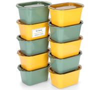 VINATO Boîte Plastique Alimentaire 10Pcs - 350ml Boite Hermétique Alimentaire en PP Sans BPA, Boîtes Alimentaires Empilables pour Congélation, Micro-Ondes & Lave-Vaisselle, 12 étiquettes