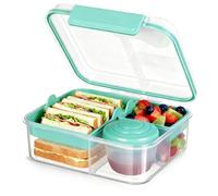 VINATO Boîte-Repas Bento, Sandwich Bento Box avec Compartiments Amovibles Lunch Box Enfant Portable pour École et Voyage, 1.65L