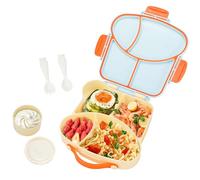 VINATO Boite Repas Enfant 900ML, Lunch Box BPA Free 4 Compartiments, Boite Pique Nique Enfant Hermétique avec Couverts, pour École et Voyage - Bleu