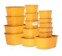 VINATO Boîtes Alimentaires Hermétiques (15 Pack) - Boite Plastique Alimentaire, Conservation Repas, Empilable, Micro-ondable & Congélation - Jaune
