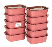 VINATO Boîtes Alimentaires Hermétiques 500ml (10 Pack) - Boite Plastique Alimentaire, Conservation Repas, Empilable, Micro-ondable & Congélation - Rouge