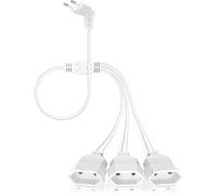 VINATO Câble D'extension Euro 3 en 1, 2.5A 250V Rallonge Electrique Exterieure, Rallonge Prise Plate, pour électroménagers TV Moniteur D'Ordinateur (Blanc, 0.5m)