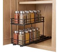 VINATO Étagère Coulissante à 2 Niveaux pour Épices, 26x15x21,8 cm | Sliding spice rack, sans perçage, Inoxydable, robuste et durable