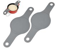 VINATO Lot de 2 Tapis de Cuisson en Silicone pour Pain, Ronds avec Poignées Extra-Longues, Antiadhésifs, Réutilisables, Résiste jusqu‘à 260°C, Accessoire de Pâtisserie (56x21,5 cm, Gris)