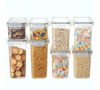 VINATO Lot de 8 Boîtes Alimentaires Hermétiques, Sans BPA, Empilables - Avec 24 Étiquettes, pour Pâtes, Farine, Céréales