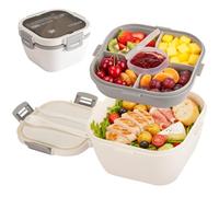 VINATO Lunch Box Boite a Salade 1700 ml Boite Repas avec Compartiments et Couverts, Sans BPA, Adapté Micro-Onde/Réfrigérateur, Adultes et Enfants
