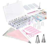 VINATO Poche a douille patisserie 83 Pièces, Set de Douilles en Acier Inoxydable, Sac à Pâtisserie et Boîte de Rangement, Accessoire pour Gâteaux, Cupcakes et Décoration