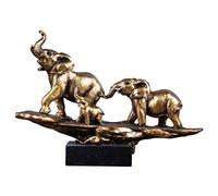 Vinbcorw Éléphant - Doré - Résine | Figure Animale, Sculpture, Statue, Figure décorative, Objet décoratif pour la décoration de Bureau à la Maison Cadeau de Salon,4