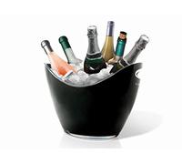 VinBouquet FIE 007 Seau Refroidisseur 6 Bouteilles, Plastique Noir 35 x 26 x 26,5 cm