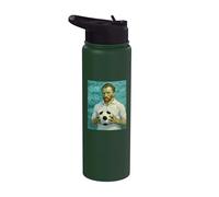 VINCENT MONTRE L’AMOUR DU FOOTBALL DANS UN PORTRAIT BLANC Stainless Steel Insulated Water Bottle