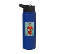 VINCENT MONTRE L’AMOUR DU FOOTBALL DANS UN PORTRAIT ROUGE Stainless Steel Insulated Water Bottle