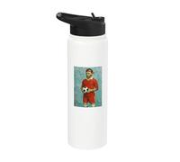 VINCENT MONTRE L’AMOUR DU FOOTBALL DANS UN PORTRAIT ROUGE Stainless Steel Insulated Water Bottle