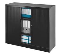 VINCO Armoire Basse à Rideaux Monobloc 100 x 120 cm Noire