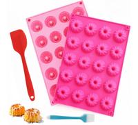 VINEST 2 Pièces Moules à Kouglof Silicone, Moule a Bonbon Kouglof Antiadhésifs, Mini Moule Silicone Patisserie Réutilisables avec une Spatule et un Pinceau, Moules à Pâtisserie pour Boulangerie