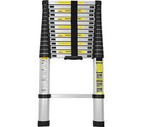 VINGO 4.4M Alu échelle télescopique, échelle multifonctionnelle échelle coulissante haute sécurité, échelle de ménage capacité de charge 150 kg, pour jardin intérieur extérieur