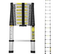VINGO 4.4M Echelle télescopique Aluminium Echelle multi-usages Protection anti-pince-doigts Echelle d'extension Pliable Aluminium Antidérapant jusqu'à 150 KG