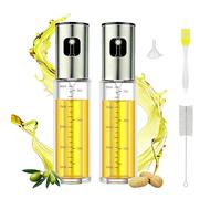 Vingspina 2PCS Spray Huile Cuisine 100ml | Flacon Pulvérisateur d'huile en Verre Vert Avec Protection UV, Vaporisateur d'huile de Cuisine, Avec Graduation et Entonnoir