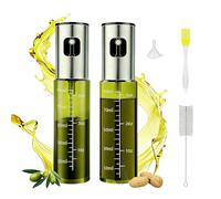 Vingspina 2PCS Spray Huile Cuisine 100ml | Flacon Pulvérisateur d'huile en Verre Vert Avec Protection UV, Vaporisateur d'huile de Cuisine, Avec Graduation et Entonnoir