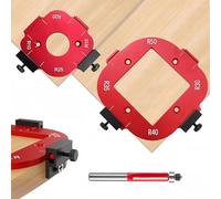 Vingspina Lot de 2 Gabarits Gabarit Defonceuse a Bois | R10 - R50 Gabarit de Toupie avec Fraise à Ras, Gabarit Positionnement D'angle D'arc 4 en 1, Pour le Travail du Bois DIY