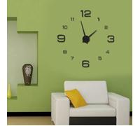 VINGVO autocollant d'horloge murale Bricolage acrylique 3D horloge murale autocollant grande montre mur moderne bureau à domicile