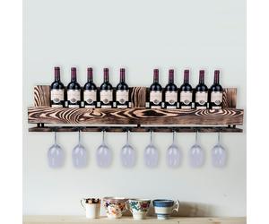 Vinikea Vinobarto Odin - Bois torréfié - Pour bouteilles et verres - grand modèle