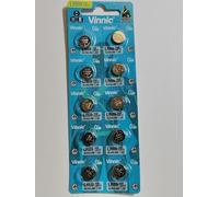 Vinnic AG6/L921/SR920/371/537/30/RW315 Lot de 10 piles boutons alcalines pour montre, calculatrice, jouet, laser, pendule, thermomètre et appareil électronique
