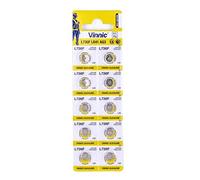 Vinnic L736-C10-Ag3 Alkaline Manganese Button (Pack Of 10) Cells by Vinnic