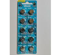 Vinnic Lot de 10 piles AG13/L76/157/V13GA/RW82 pour montres, calculatrices, jouets, lasers, horloges, thermomètres et autres appareils électroniques