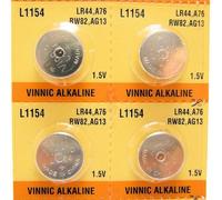 Vinnic Lot de 4 piles alcalines AG13 LR44 A76 1,5 V