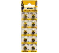Vinnic Premium Lot de 10 piles bouton AG5, 193, 393, SR48, SR754, LR754[886]