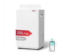 VINO Déshumidificateur intelligent, Commande Wi-Fi, 20 L/jour, R290, Économe en énergie, Réservoir 2,5 L, Idéal pour pièces de 40 m²