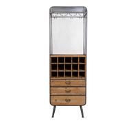 VINO - Rangement bar en bois et acier Marron
