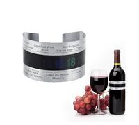 Vino Thermomètre à vin, Thermomètre LCD à Vin en Acier Inoxydable, Lecture Instantanée, Bracelet de Bouteille de Bière, Capteur de Température, Manchette de Thermomètre de Température (1Pcs)