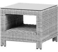 Vinor Table d'appoint avec plateau en verre, sable.